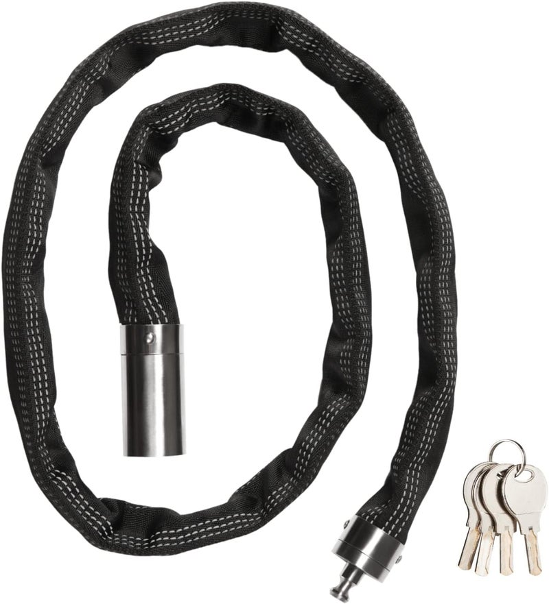 FIGODE 2 Pcs Stainless Steel Chain Locks with 6 Same Keys, Rustproof Lock and Chain, Marine Grade Lock for Bike, Moto, Scooter, Boat, Truck and Door. Anti-Theft – 110 CM Long Chain - Image 2